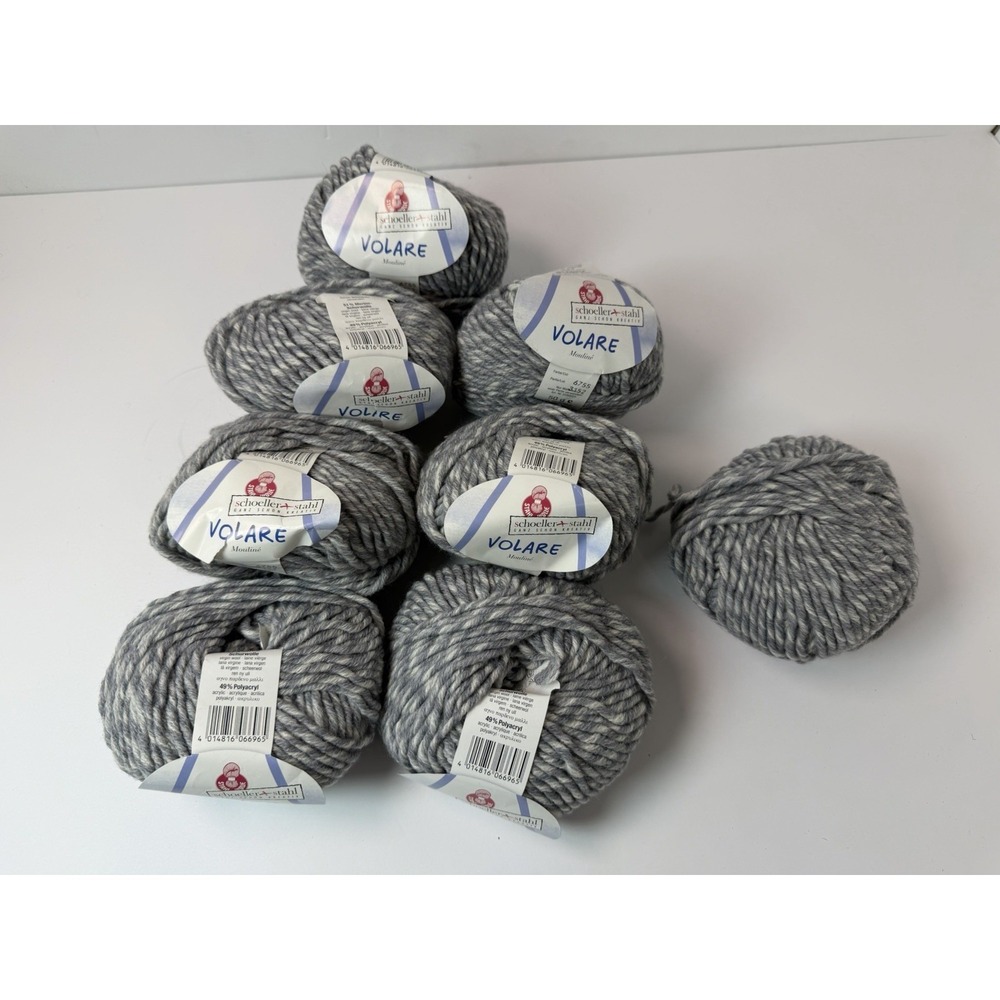 Stahl Wolle Yarn Wool Acrylic Blend Volare Gray Lot Of 7+ 50g‎ Each